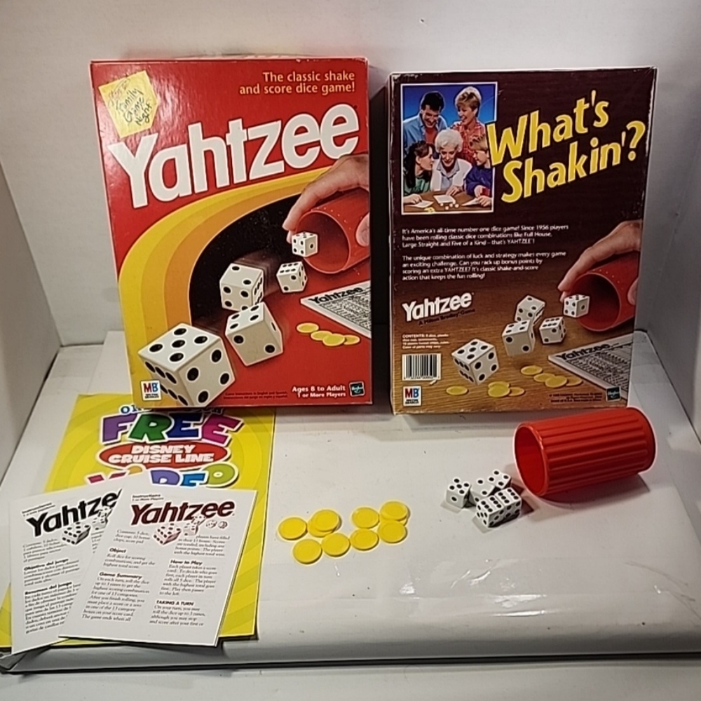 Vintage Yahtzee 1998 Board Game Milton Bradley Complete.